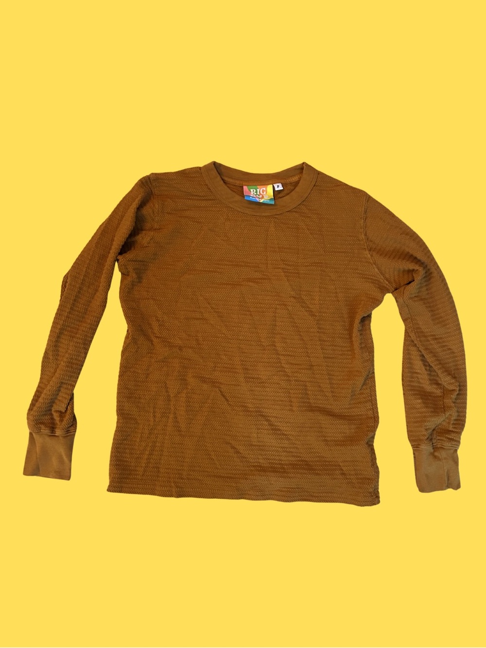 Big Bud Press Rust Brown Waffle Thermal Top